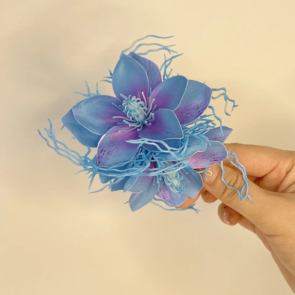 Elegant Simulation Flowers Hair Clip Sweet Colorful Sweet Barrettes Bohemian Style Seaside Vacation Headwear