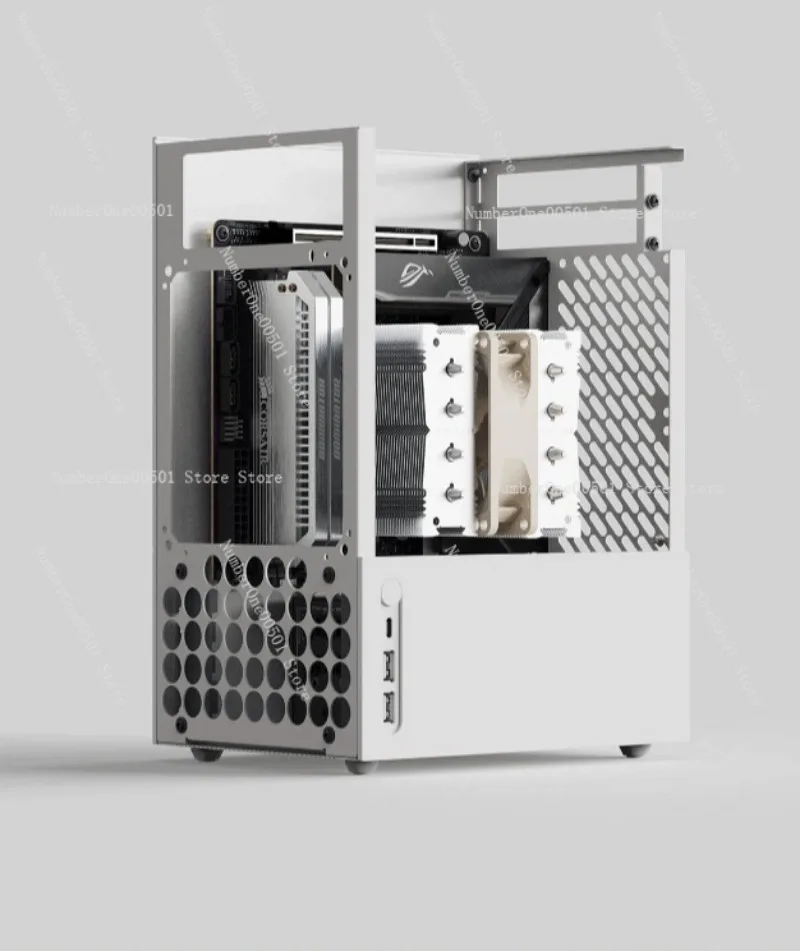 

Новый 2024 ITX корпус из алюминиевого сплава, башенный, с воздушным охлаждением, портативный, сетчатый, белый, SFX, для настольного ПК, прямой, без крышки
