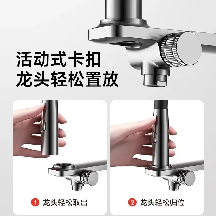 주방 싱크대 수도꼭지, 풀아웃 가정용 다기능 정수 수도꼭지, 온수 및 냉수 방수