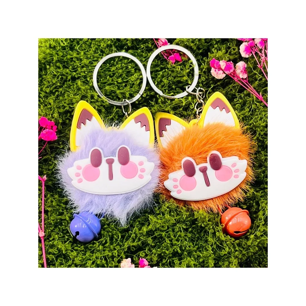 Popular Cartoon Cute Plush Lucky Cat Keychain Hanging Faux Mink Fur Car Keyring Bag Pendant Ornament Accesorios Cheer Team Gift