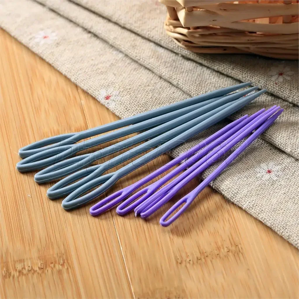 

10Pc/Set Plastic Darning Threading Stitchery Sewing Needles Large Eye Wool Embroidery Tapestry Needles Color Random 7CM+9CM Tool