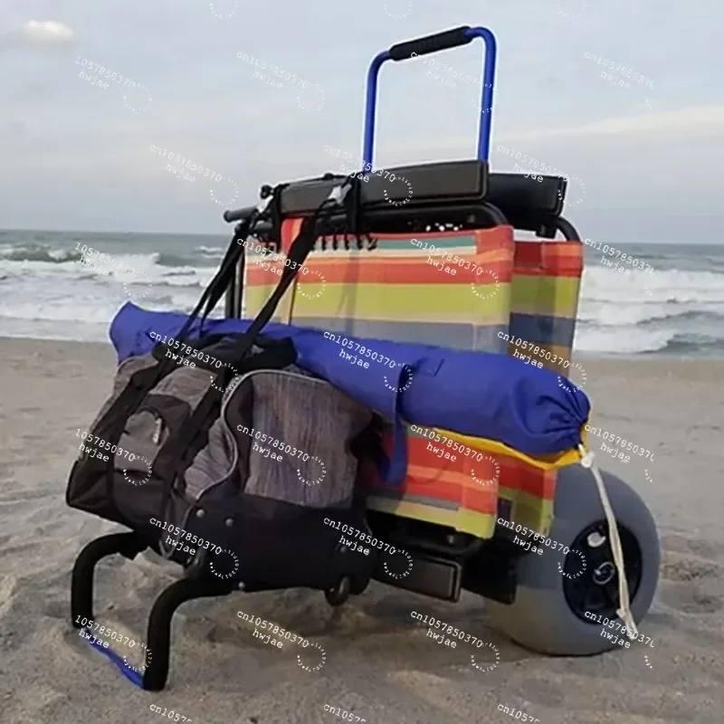 For Foldable Aluminum Trailer, Thickened Reinforced Structure, 300KG Load Capacity, Multifunctional Trolley for Outdoor Beach