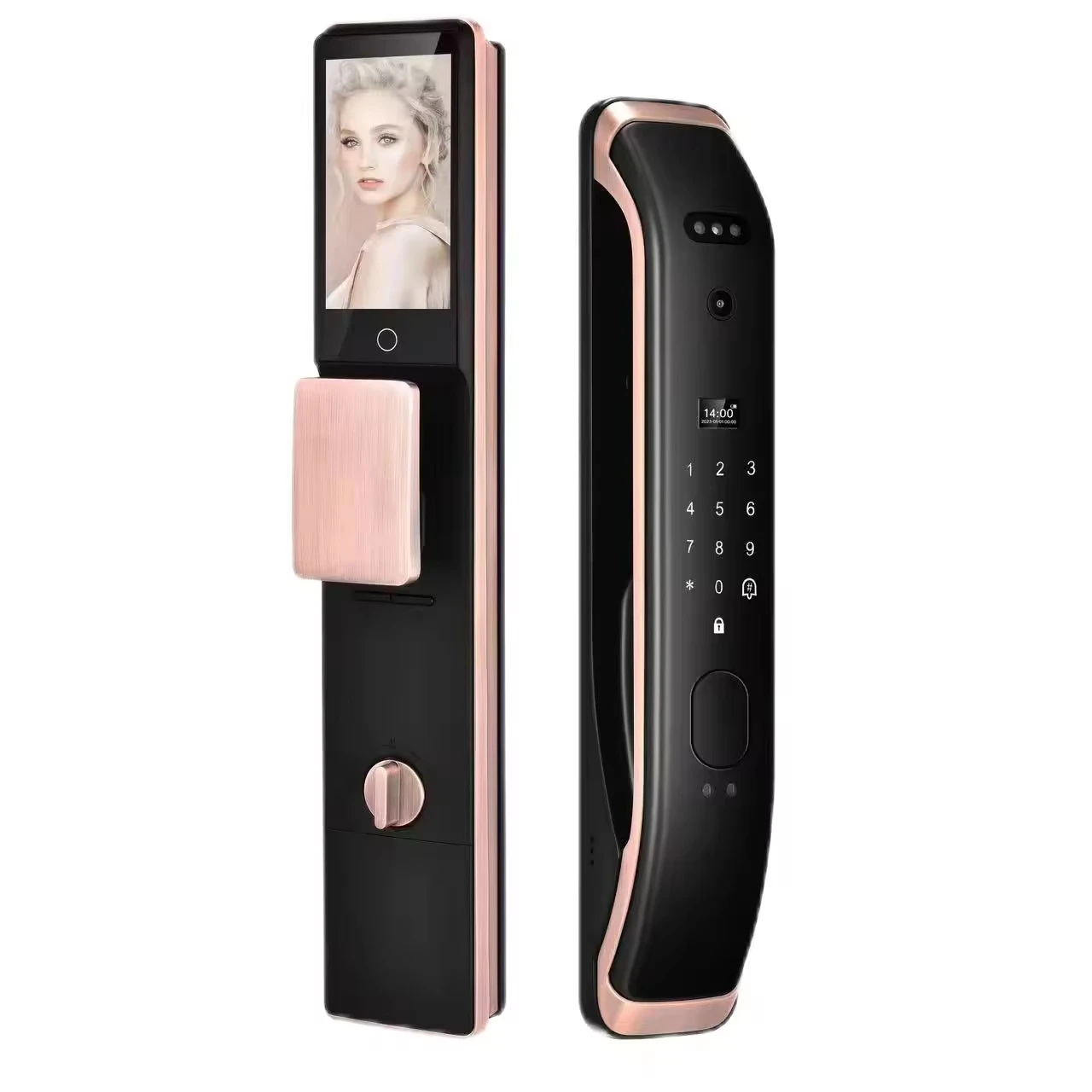 Enrique Tuya Wifi Fully Automatic Multi Language Visual Intercom 3d Face Recognition Tuya Wifi Smart Door Lock With Camera