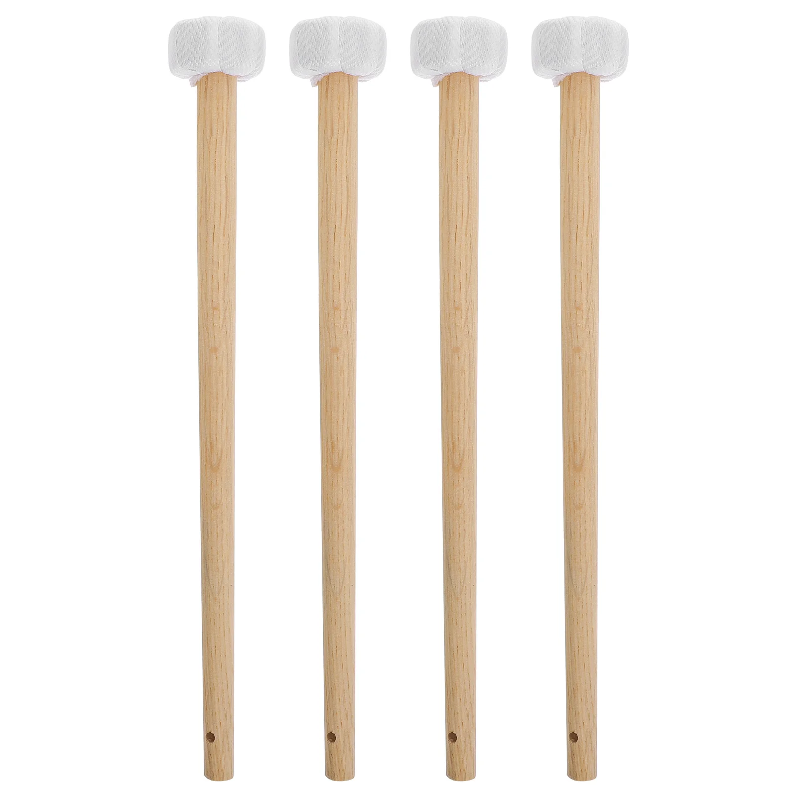 

4pcs Gong Mallets Chinese Traditional Percussion Drumsticks Wood Cotton Linen Mallets For Performance Durable Comfort Grip