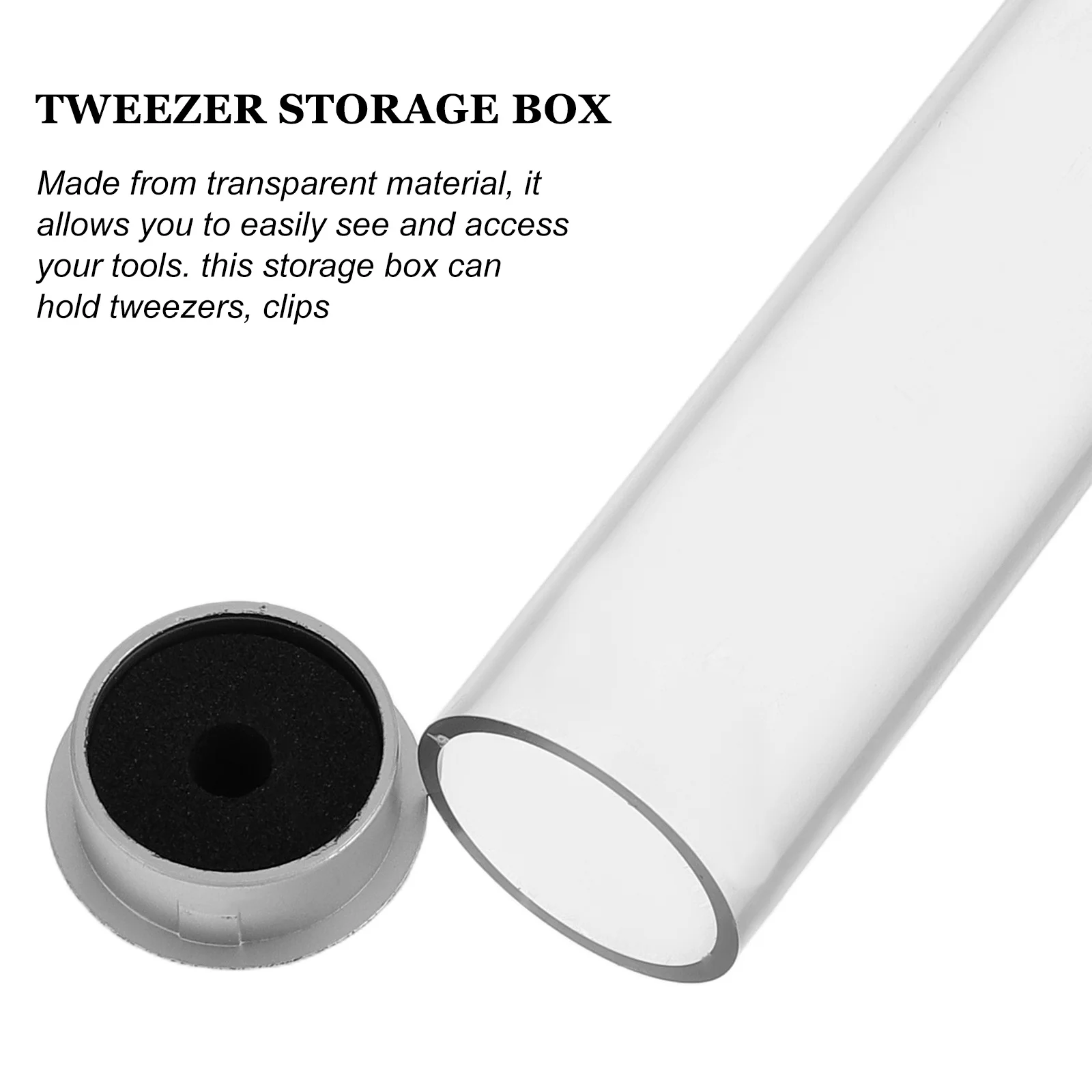 Eyelash Tweezers Small Storage Tube Clear Plastic Travel Case Organizer Lash Extension Tool Holder Box Eyelash Extension Tweezer