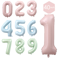 1Pc Large 40inch Number Baby Blue Pink Foil Balloon 1 2 3 4 5 6 7 8 9 for Kid Boys Girls Birthday Party Baby Shower Decorations