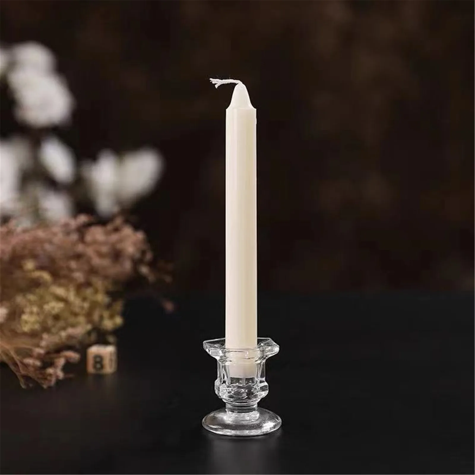 Novelty Glass Candle Holder Nordic Decor Candlestick Romantic Candle Stand Desk Accessories Wedding Centerpieces Ornament Gifts