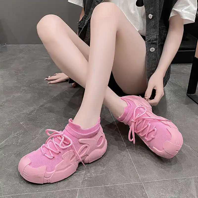 Thick-heeled Low Woman Talon 34 Sneakers Platform Ladies Shoes Size 44 High Heels Sport Festival Importers Life Hyperbeast