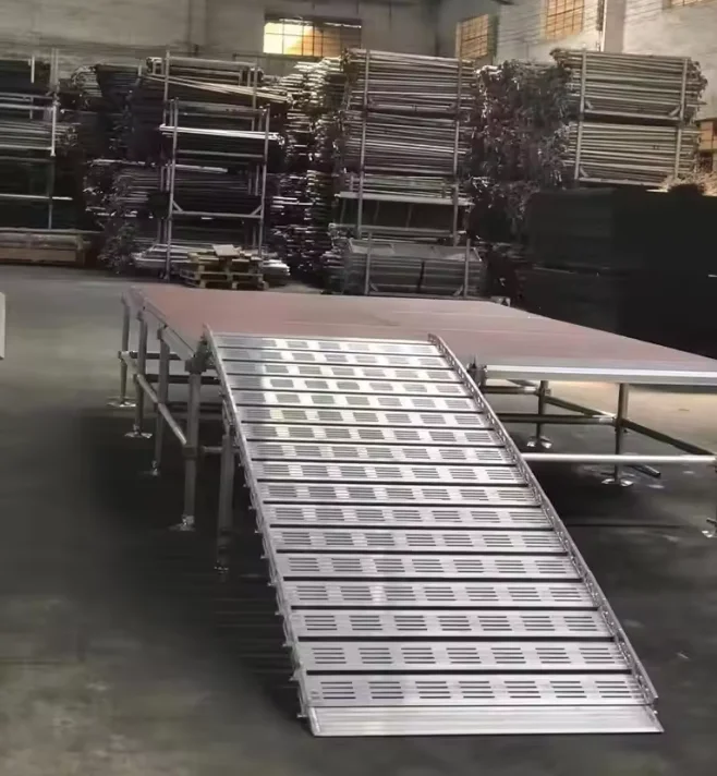 Aluminum rolling ladder Vehicle boarding ramp Slope unloading Sliding truss Display inclined ladder