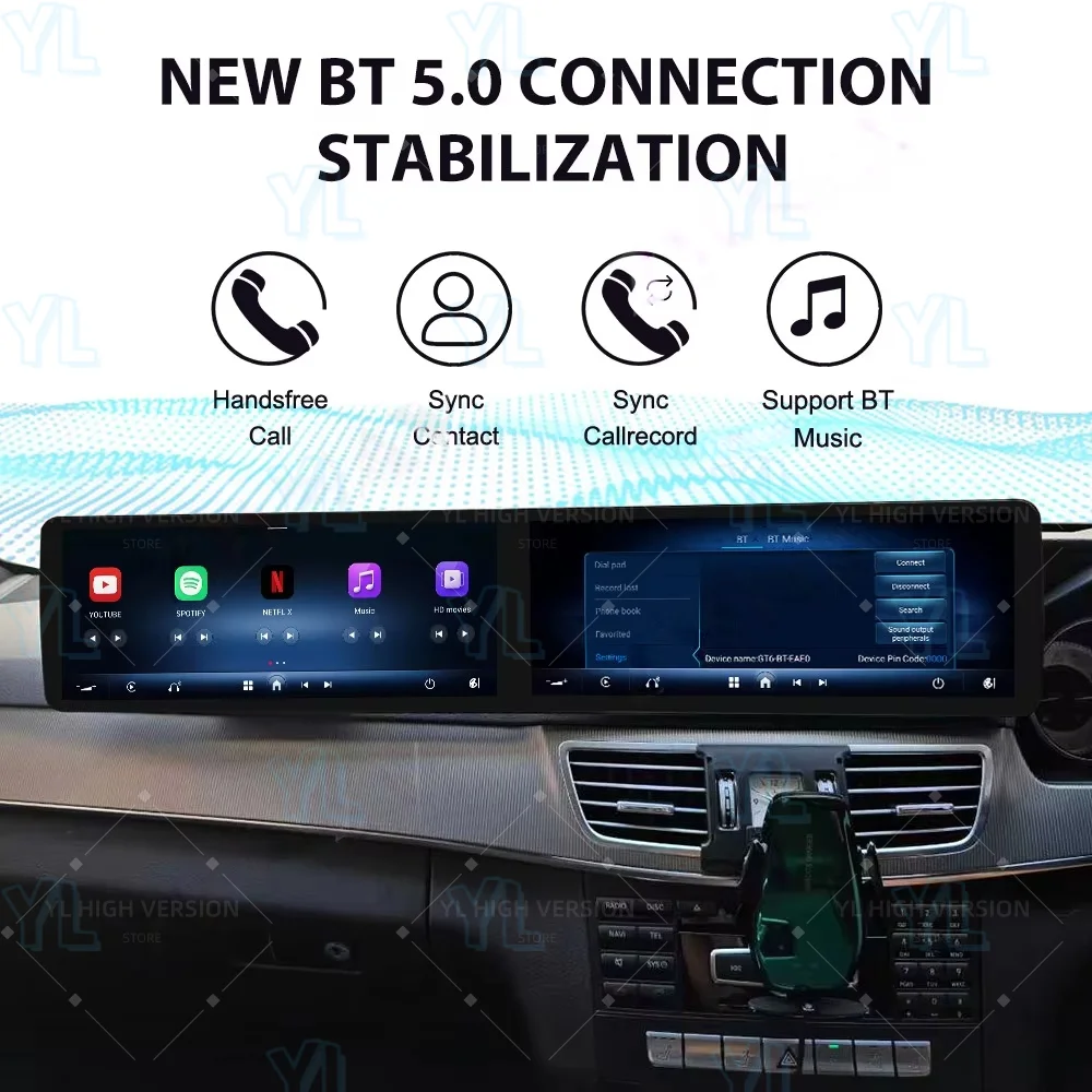 

Dual 12.3 Inch HD Touch Screen For Benz E-Class W212 2009-2015 Android 13 GPS Navigation WIFI 4G Carplay Car Multimedia Bluetoot