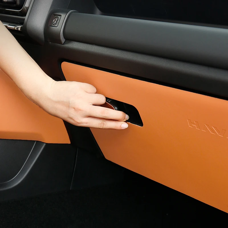 For GWM Great Wall Haval H9 2024 2025 Leather Black Anti-kick Pad Car Copilot Storage Box Protection Sticker Accessories