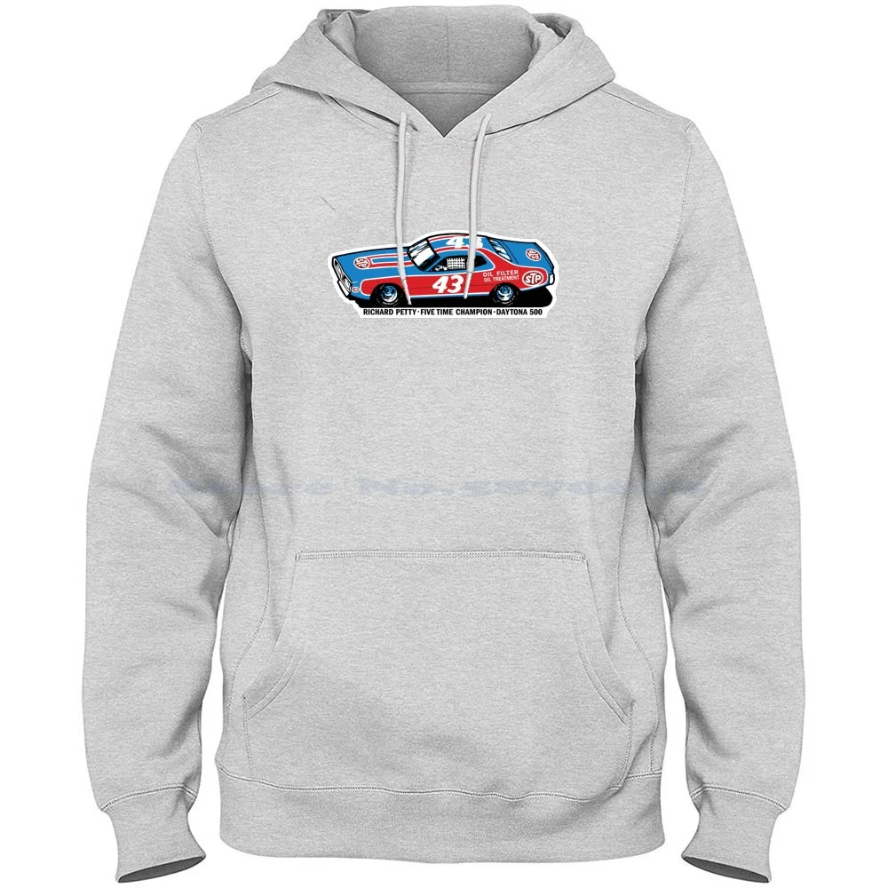 Richard Petty Five Time Champion Daytona 500 100% Cotton Hoodie T Shirt Car Racing Auto Charger Stp 43 Vintage Retro 1970S Mopar