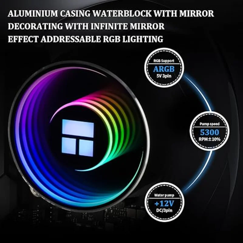 Thermalright Frozen Notte 360, черный ARGB, водяное охлаждение, кулер для процессора, вентиляторы с ШИМ 3 × 120 мм для AM5 AM4 Intel LGA 1700/115X/1200/2011