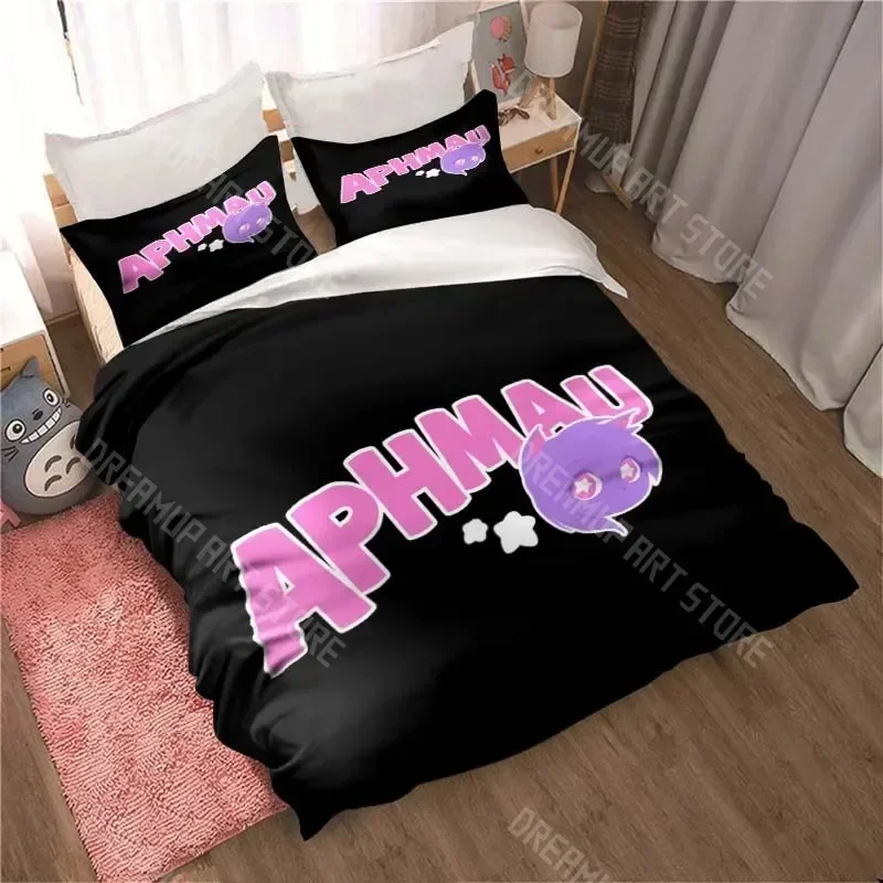 

APHMAU Комплект постельного белья, пододеяльник, одинарный, двойной, королевский размер, Kawaii Cartoon Aphmau, пододеяльник и наволочка для спальни для взрослых и детей
