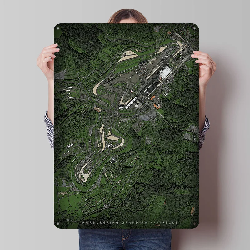 Nurburgring Nordshleife GP Metal Poster Custom Wall Art Retro Vintage Tinplate Signs for Man Cave Gaming Decoration Room House