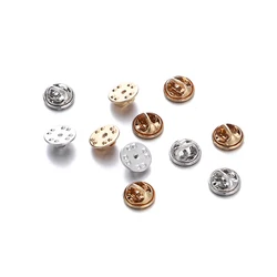 10pcs/lot Metal Brooch Pin Back Squeeze Badge Holder Butterfly Clasp Clutch Care Cap For DIY Jewelry Making Craft