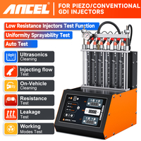 ANCEL ANJ600 GDI Piezo 110V 220V Fuel Injector Ultrasonic Cleaner Tester Machine Resistance Tester Car Motorcycle Cleaning Tool