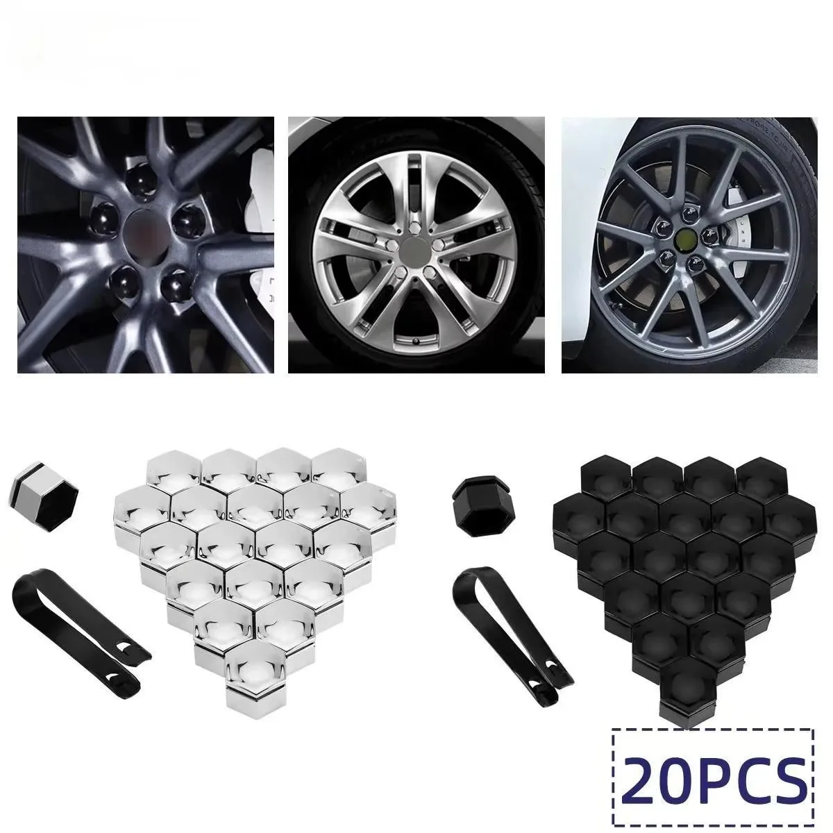 20/40/60Pcs Car Wheel Nut Caps Auto Hub Screw Cover 17/19/21mm Bolt Rims Exterior Decoration Special Socket Car Tyre Protection