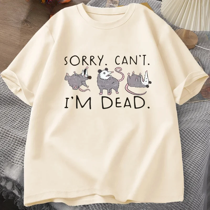 Possum T Shirt for Opossum Lover Funny Graphic T-Shirt Anxiety Attack T Shirts Short Sleeve Graphic T Shirts Streetwear
