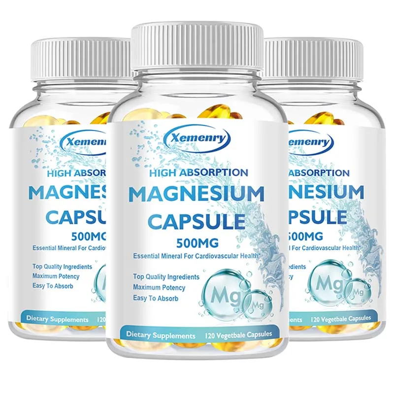

Magnesium Capsules - Relaxation, Muscle, Heart, Bone and Nerve Health, Regulating Emotions and Cognition
