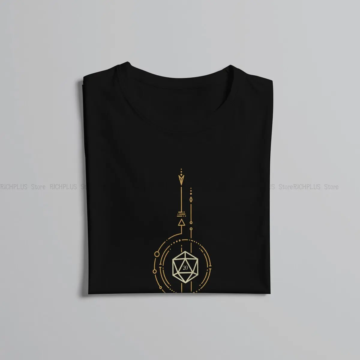 Sacred Geometry Minimalist Polyhedral D20 Dice Unique TShirt DND Game Leisure Polyester T Shirt Summer T-shirt For Adult