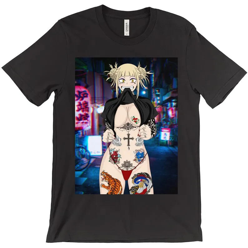 Anime Waifu Flashing Tattoo Ecchi, Sexy, Lewd, Fetish T-Shirts