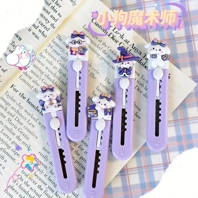 

1 Pack Cinnamon Roll Cute Purple Cartoon Alloy Mini Portable Practical High Value Knife Envelope Opening School Office Supplies