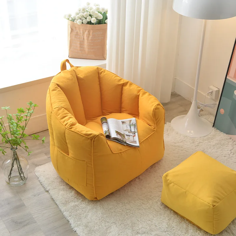 

Single Sofa Cama Tatami Comfortable Bedroom Balcony Living Room Creative Lazy Soft Bean Bag Chair With Filling Children Sofas