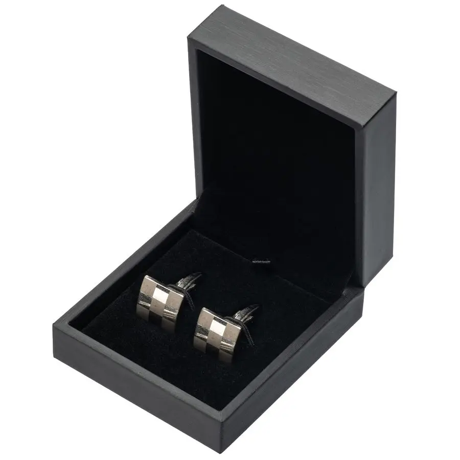 

PU Leather Small Cufflink Gift Box Jewelry Display Case Black