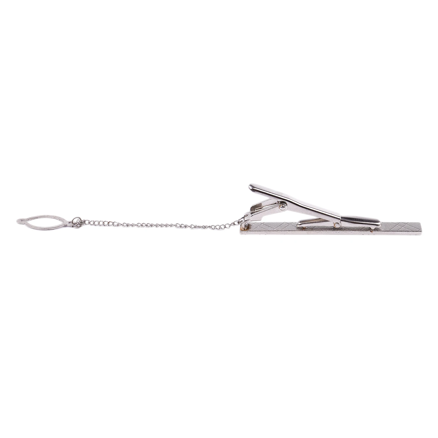*N21R Mens Plain Silver Chrome Stainless Steel 6CM Standard Tie Clip Clasp Bars Pins