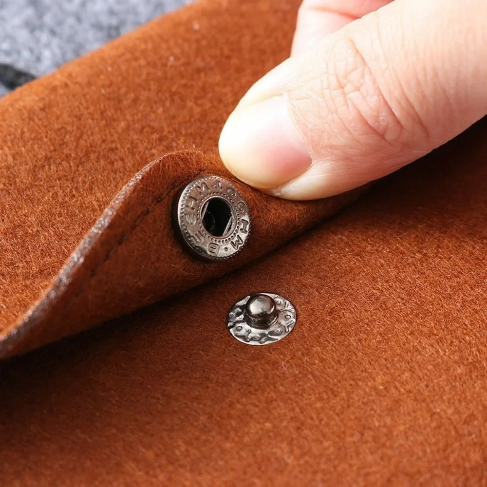 New PVC Lining Felt Phone Pocket Bill Compartment Lightweight Coin Purse Buckle Closure Change Purse Slim Card Wallet