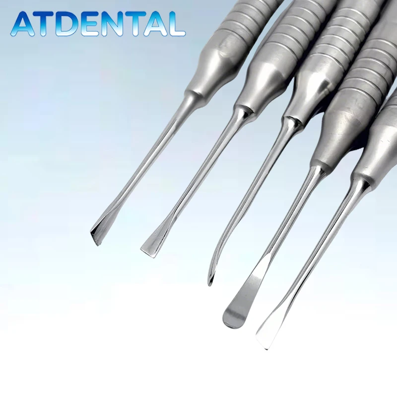5Pcs Dental Surgical Kit Stainless Steel Periodontal Elevator Double Ended Tools for Professional Dentist Clinic & Implant