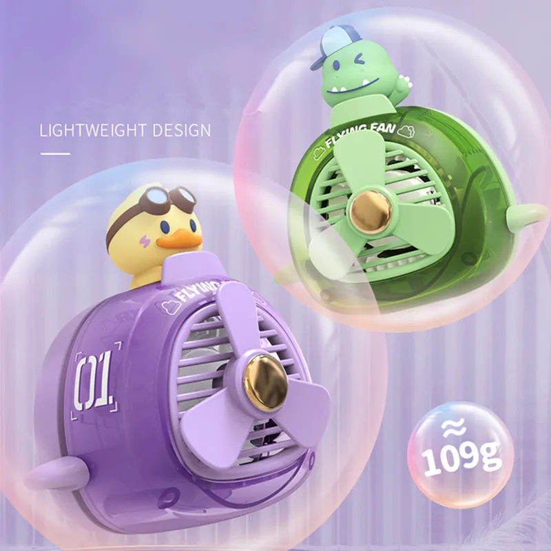 

Cartoon Cute Portable USB Powered Handheld Air Conditioning Cooling Refrigeration Bladeless Neck Fan Necklace Fan