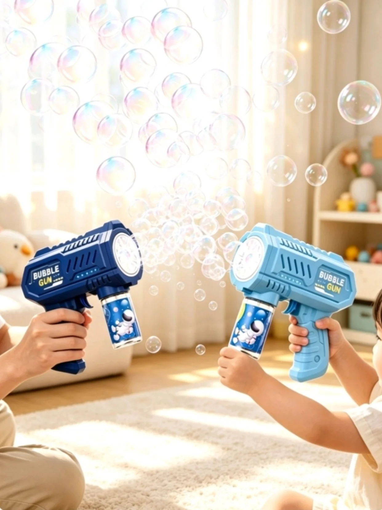 Automatic Bubble MAKER Automatic Space Bubble Toy Outdoor Portable for Colorful Light Up Toy with Solution for Outdoor Party