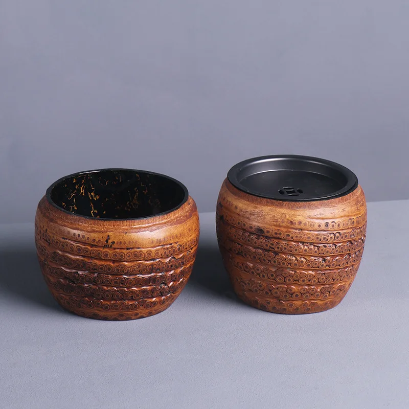 Natural old bamboo root tea tea dial two-piece purely hand-polished tea lotus six gentlemen ceremony spare parts