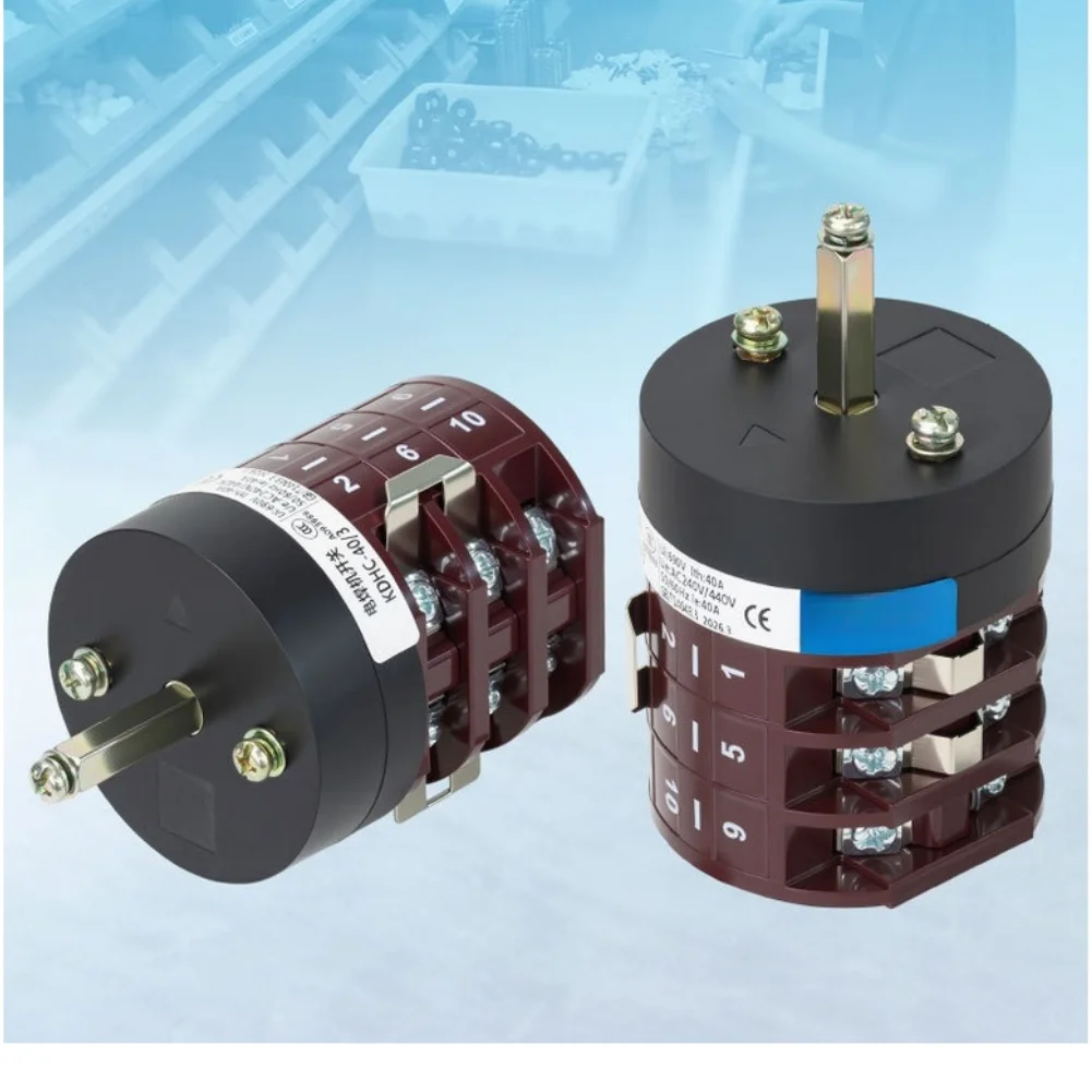 1pc KDHC-40 Three Gear 3 Sections Welding Machine Switch 690V 40A Changeover Switch Three-Gear Transfer Switch Accessories