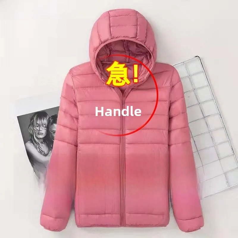 

New 202 plus Size Women's down Cotton Jaet Hooded Stand Collar ort Sle Korean Cute Slim Lightweight Outerwear Coat