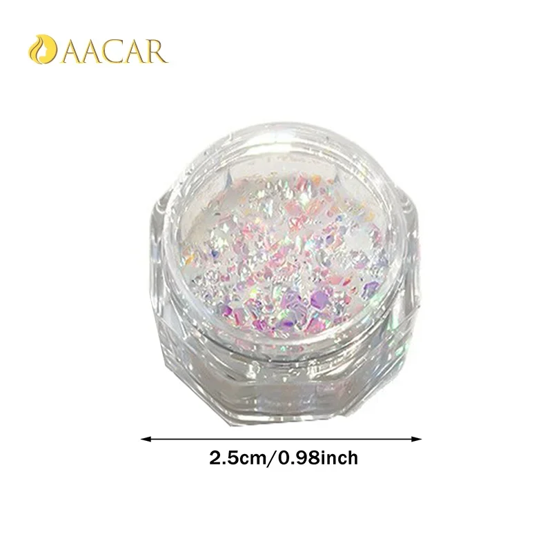 Mermaid Sparkle Ultra-Thin Laser Flakes Nail Art Glitter Holographic Sequins Irregular Loose Nail Dust Accessories 1 Jar