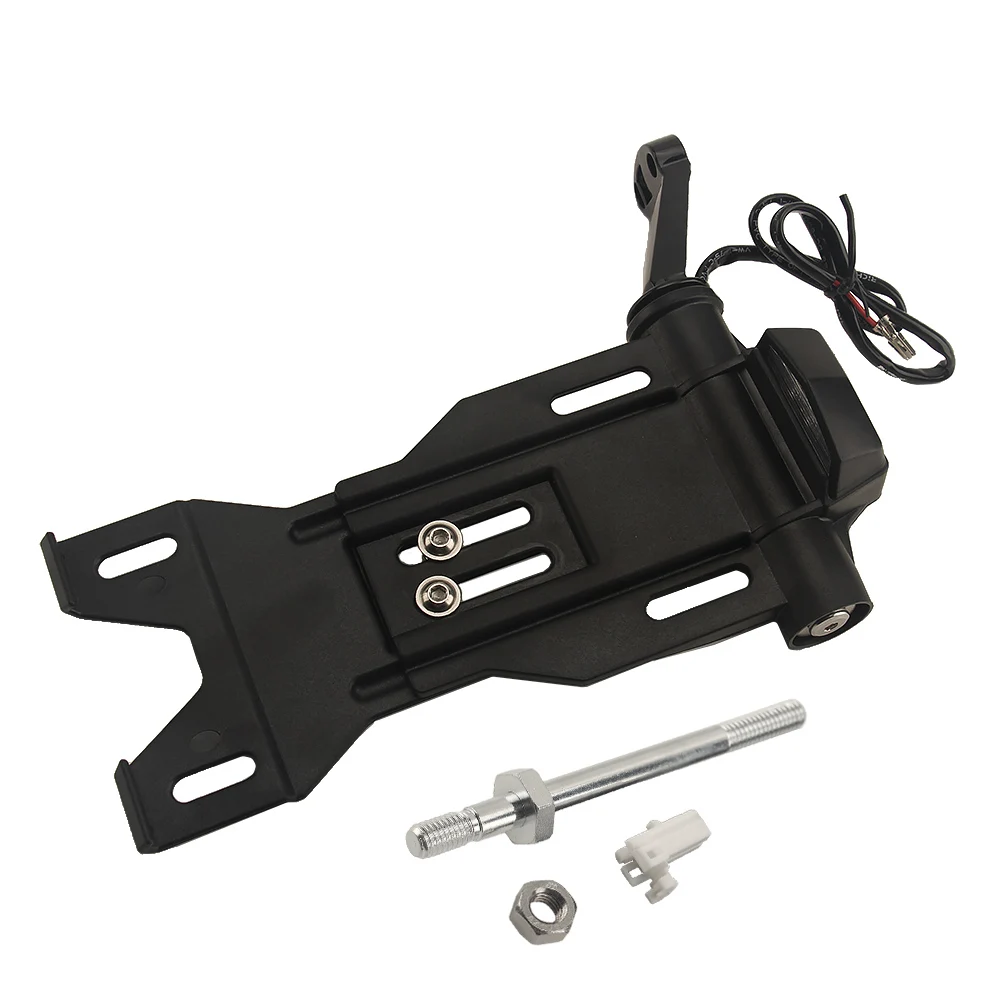 Motocycle Black LED Foldable Side Mount License Plate Bracket Holder For Harley Sportster XL 883 1200 Forty Eight 2004-2019