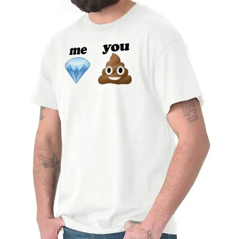 Funny Me Diamond You Poop Emoticons Joke Womens or Mens Crewneck T Shirt Tee