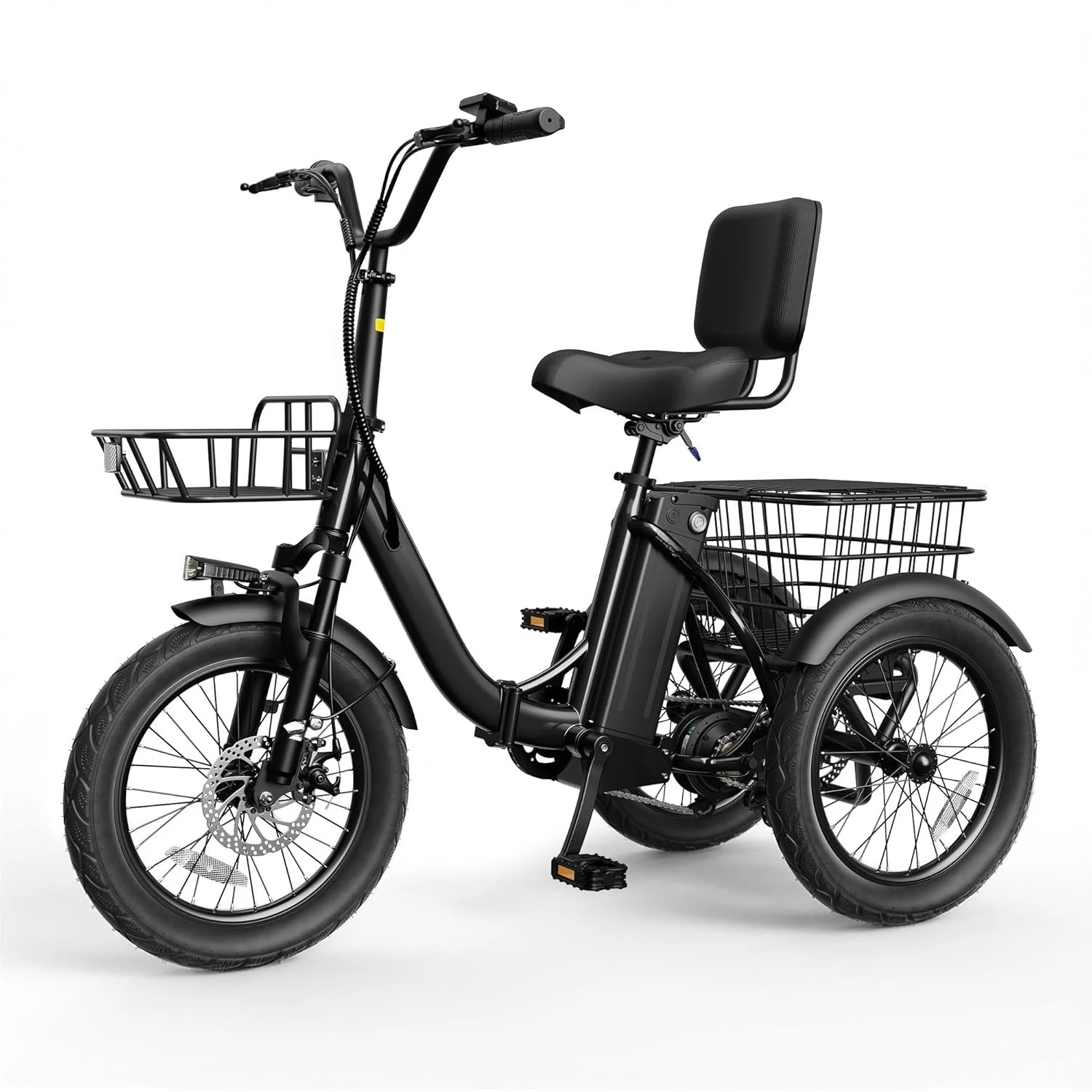 

Электрический трайк-велосипед T10, 1200 Вт, бесщеточный двигатель, складной, 48В 10.4Ач, съемная батарея, трехколесный, с низкой рамой, на заказ