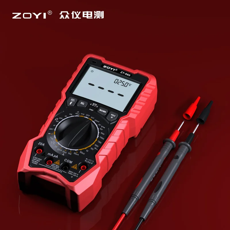 ZOYI digital multimeter ZT-225 four digit semi multimeter automatic range 25000 words high-precision zt-980 zt225