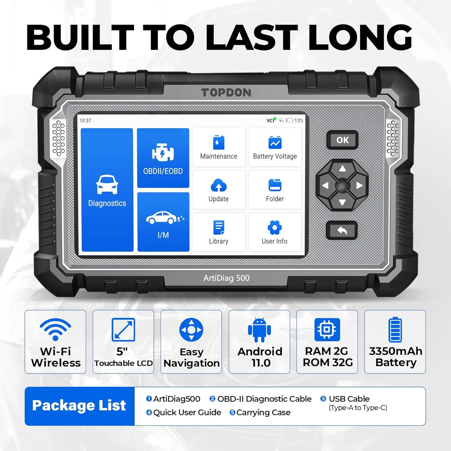 OBD2 Scanner TOPDON ArtiDiag500 Car Diagnostic Tool 4 Systems OBD2 Diagnostic Scanner Engine ABS SRS Airbag Auto Scan Tool Code