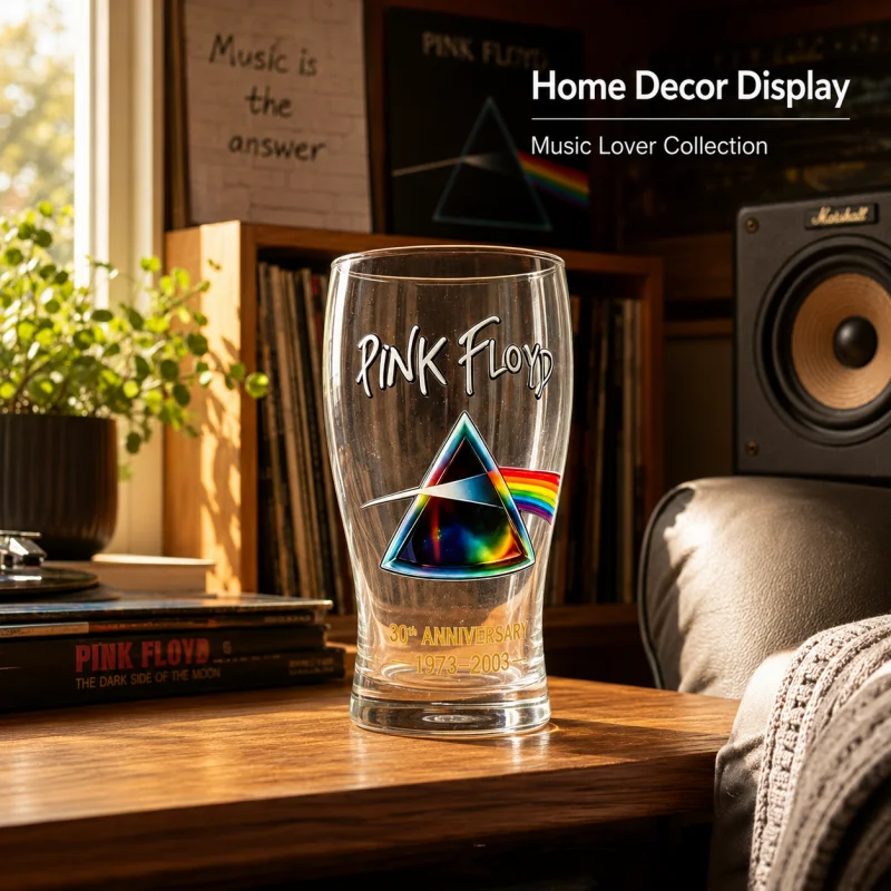 Verre à bière Pink Floyd The Dark Side of the Moon, verre à bière créatif imprimé avec le groupe de rock, verre à bière pour bar à domicile, tasse à boire pour les fans de musique
