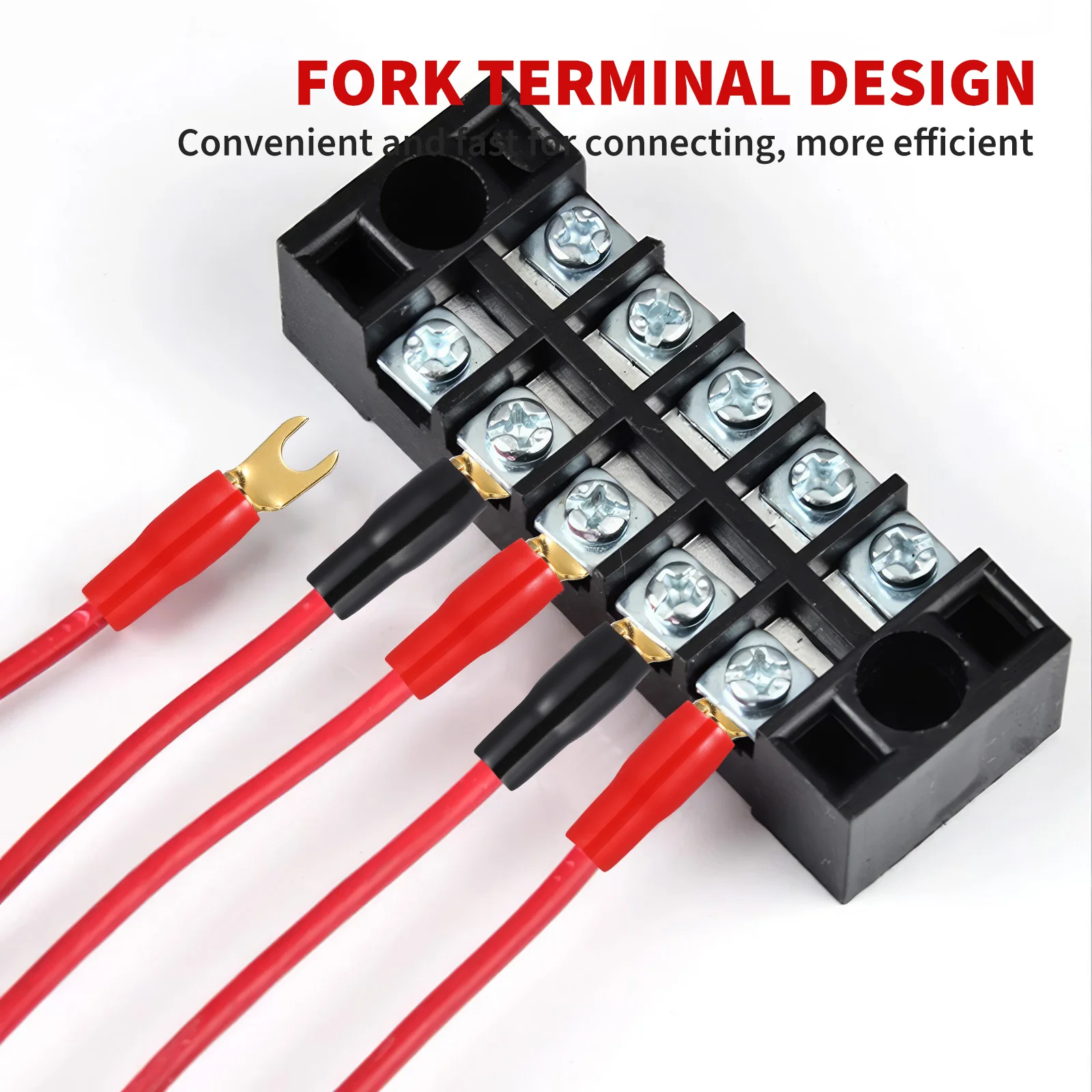 Copper Gold Plated 8GA Spade Terminal Spade Fork Adapter Connector Plug Crimp Barrier Speaker Wire Speaker Spade Connectors