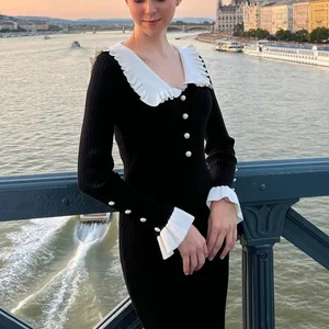 Taruxy High Taille Maxi Kleider für Frauen Herbst Winter Dünnes Mesh Langes Kleid Vintage Vintage Frau Frau elegant 6 Hauptverkäufe Frauen langes Winterkleid - №6