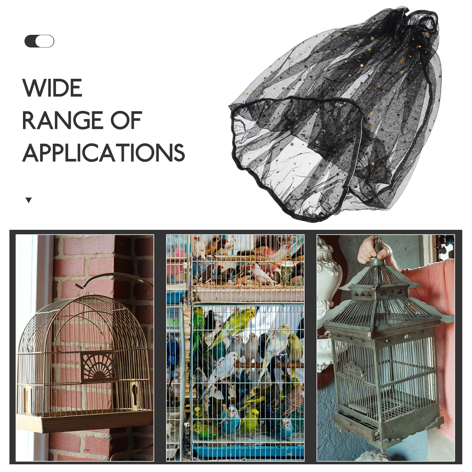 

Bird Cage Mesh Cover Splash-Proof Breathable Net For Parakeet Parrot Cage Indoor Birdcage Food Catcher Easy Clean Airy