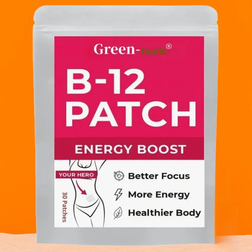 

B12 Transdermal Patches - 100% Natural Vitamin Patches For Women, Energy, Focus & Body Support,30 Patches One Month Supply