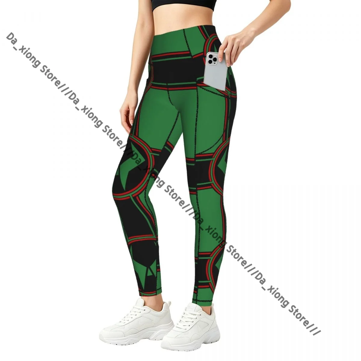 Women Slim Fit Yoga Pants With Pockets Flag Of Latveria Hip Lifting Sports Fitness Pants