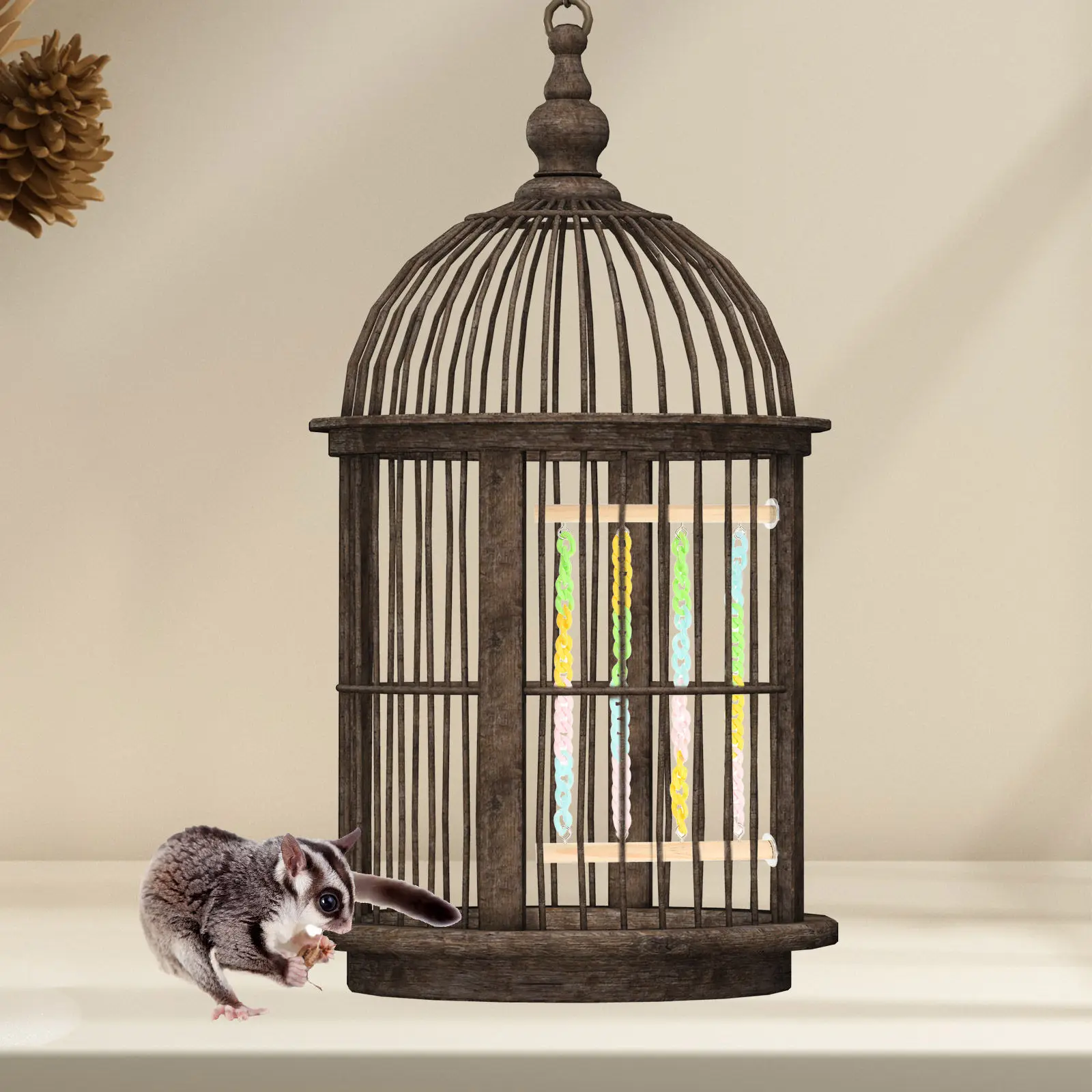 Sugar Glider Climbing Swing with Chain for Cage Enrichment Pet Exercise Fun Resting Area Stylish Cute Cage Ornament Easy Install